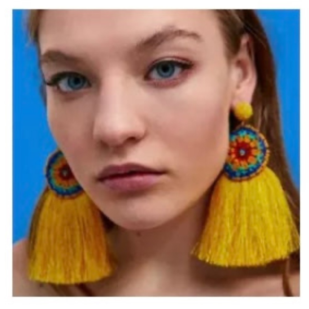 Bohemian beaded tassel earrings